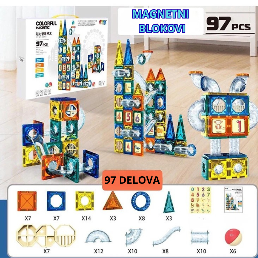 Magnetni Blokovi – 97 Delova ! 🧲🏗️