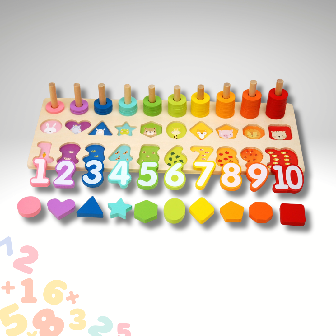 Drvena Edukativna Igračka – BrojevI, ObliCI i Boje! 🌈🔢