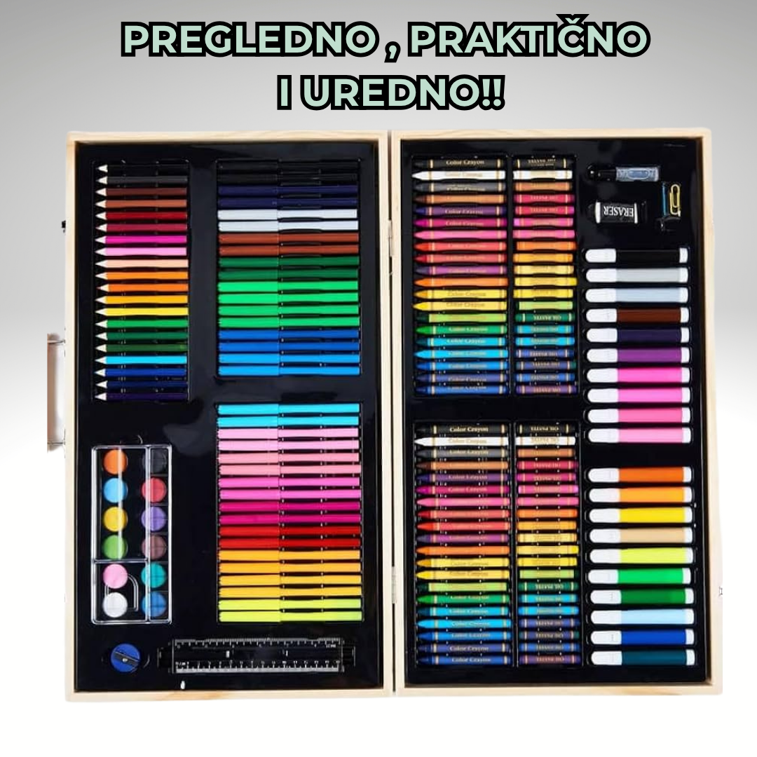 Drveni set 220 delova - Za Tvoje Umetničo Delo!🎨🖍