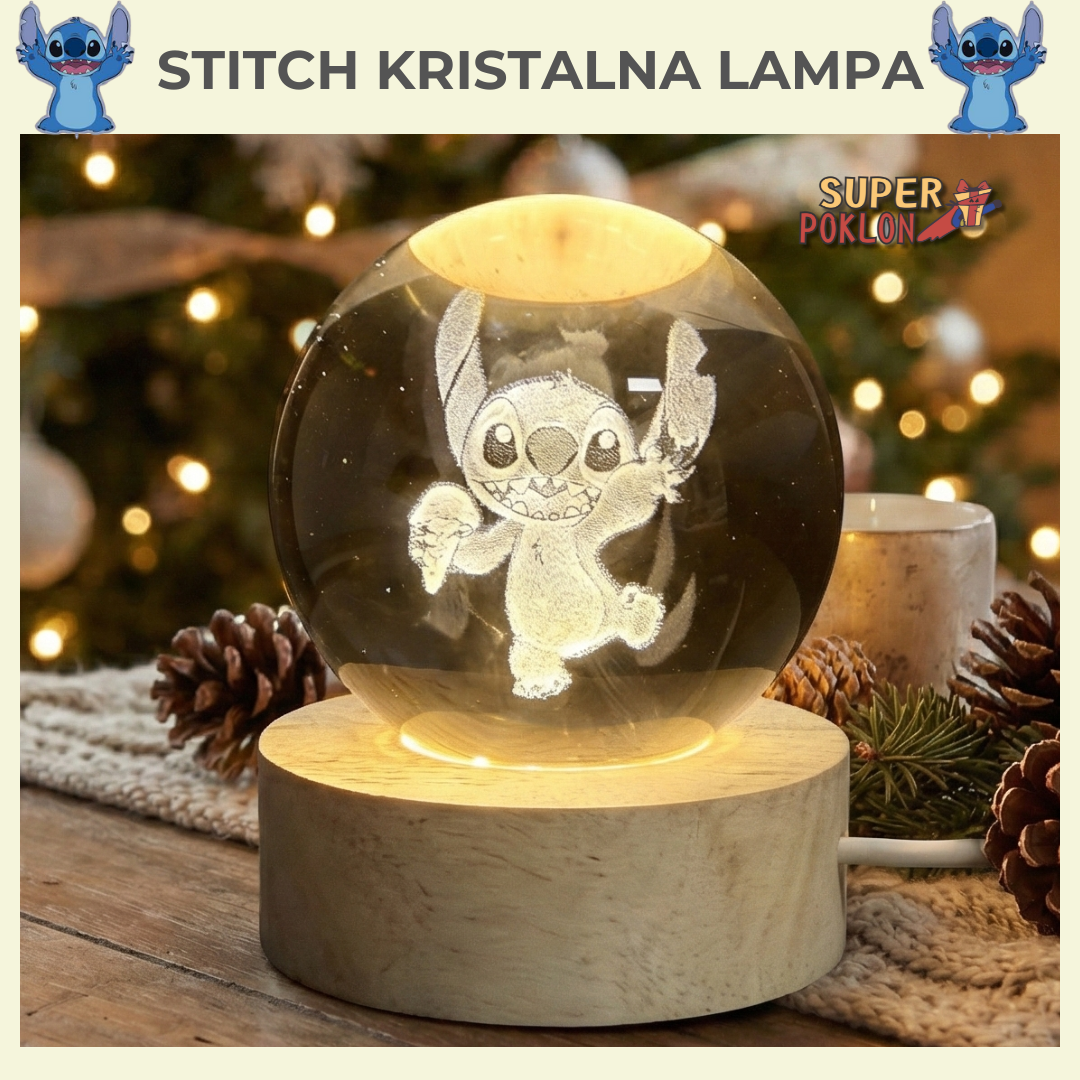 Stitch 3D Kugla- Kristalna Kugla Lampa
