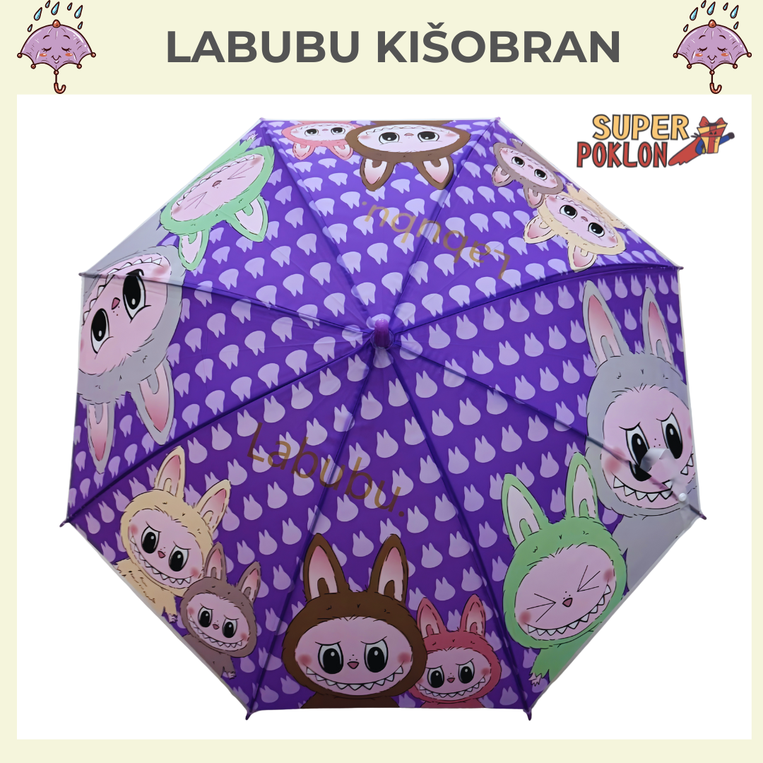 Labubu Kišobran – Šarena Zaštita Za Kišni Dan!🌧️🌧️