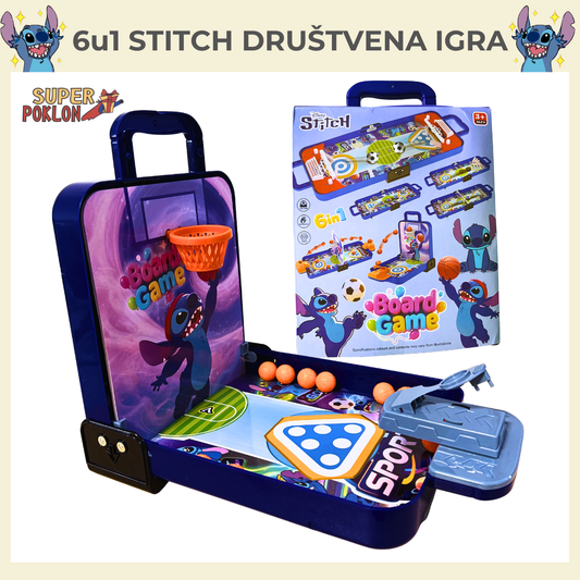 Stitch 6u1 Društvena Igra – Zabava u Pokretu 🎯⚽🏀