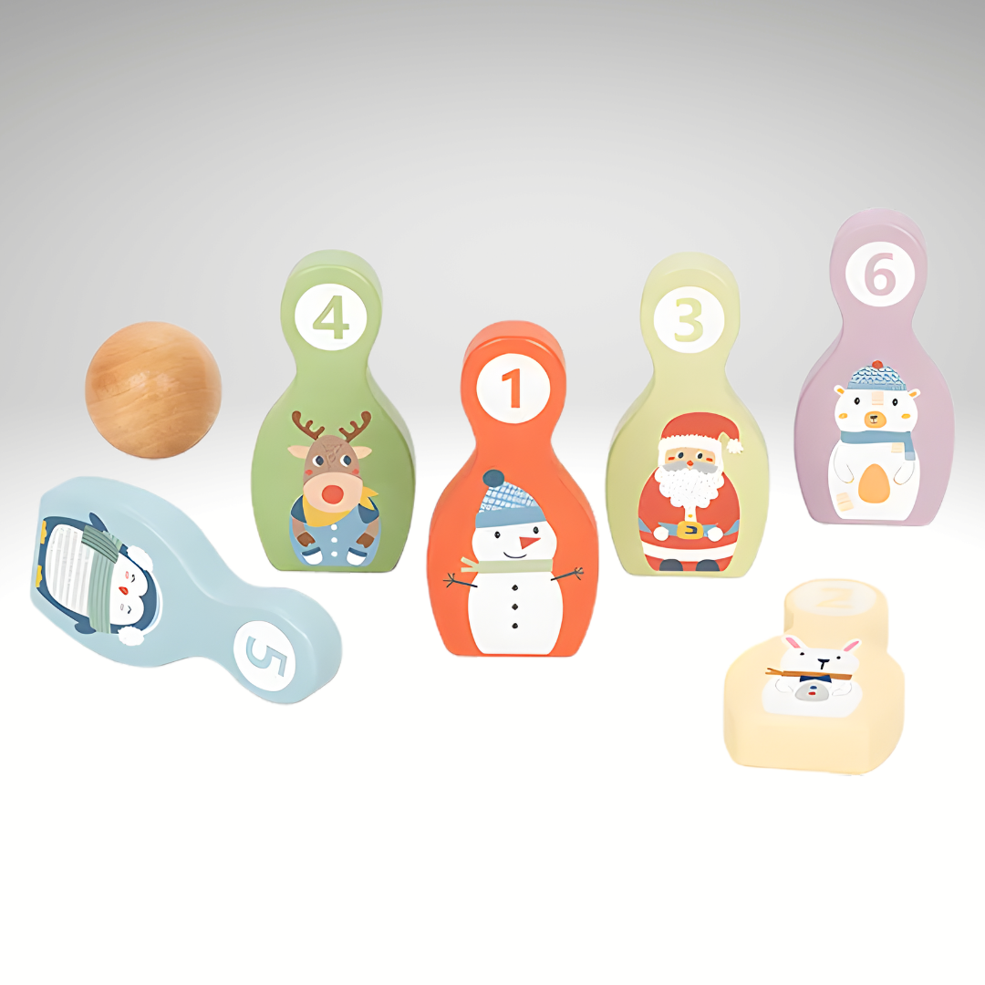Drveni Set Za Kuglanje-Novogodišnja Zabava!🎄