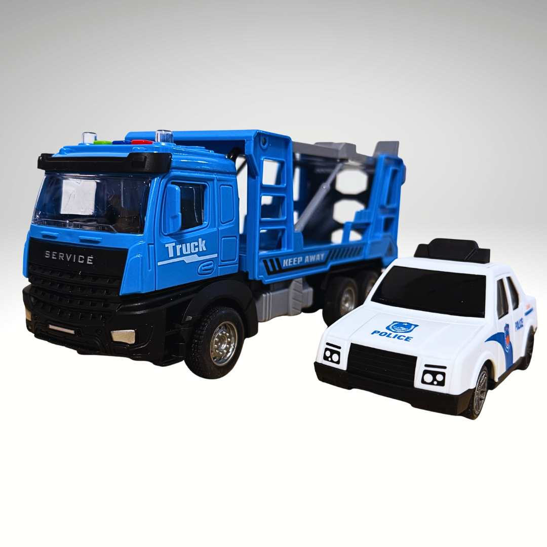 Šlep Kamion sa Policijskim Autom – Svetleći i Muzički Set za Dečake