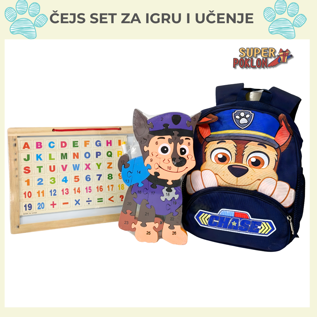 Čejs poklon set – rana, igra i učenje 🧩🎒