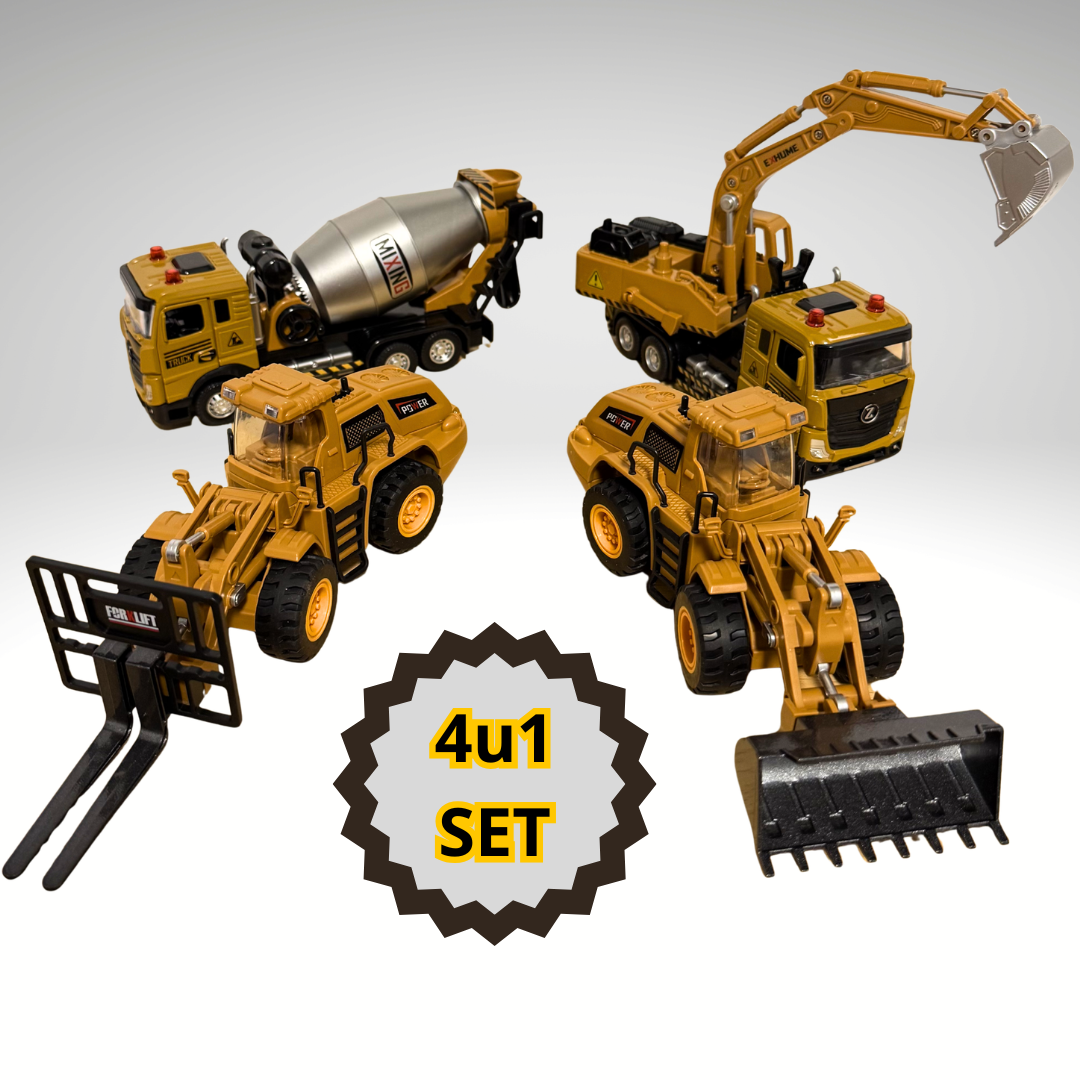 Građevinski Set Vozila – 4 U 1 🚜🏗️