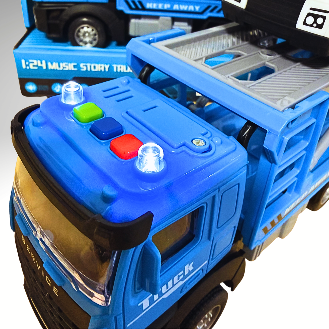 Šlep Kamion sa Policijskim Autom – Svetleći i Muzički Set za Dečake