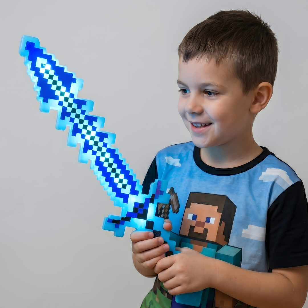 Minecraft Set – 12 Figurica + Svetleći Mač 🧱✨