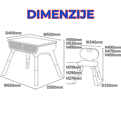 Višenamenski Sto I Stolica Za Decu📚📖