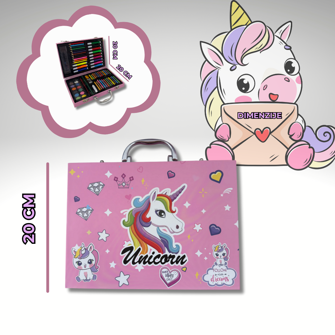 Jednorog set 2u1 – Kreativni set+ranac🦄🖍️