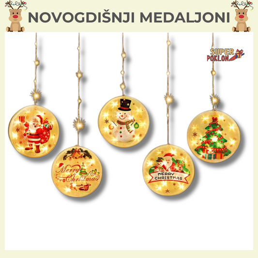 Novogodišnji ukras LED medaljoni🎄🎁