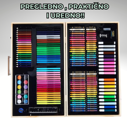 Drveni set 220 delova - Za Tvoje Umetničo Delo!🎨🖍