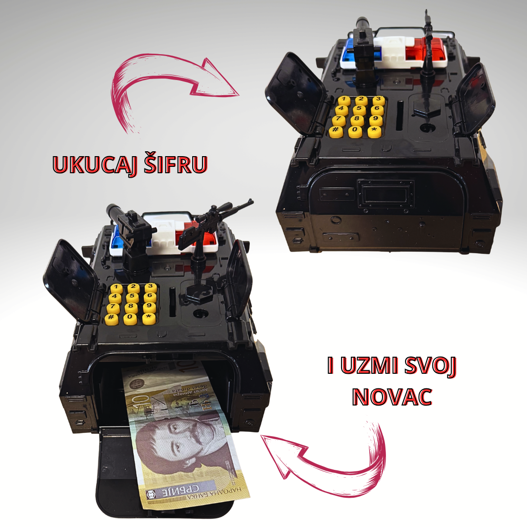 Policijski Džip Igračka i Sef  –  2u1 Igra i Štednja🚓💰