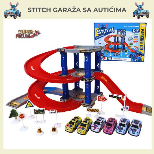Stitch Parking Garaža – Set od 45 delova💙🚗
