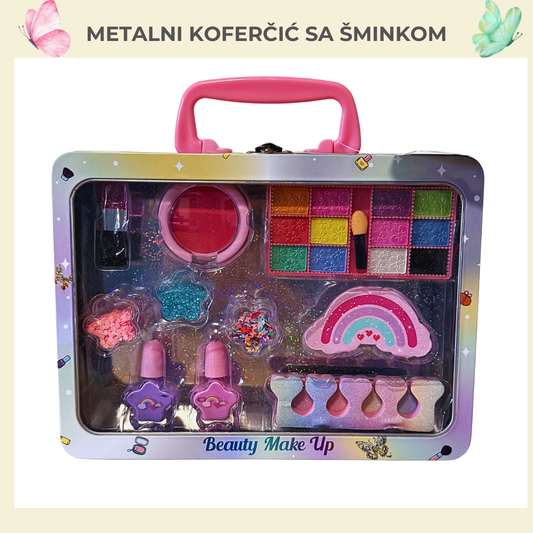 Metalni Koferčić Sa Šminkom- Budi Lepa Svuda
