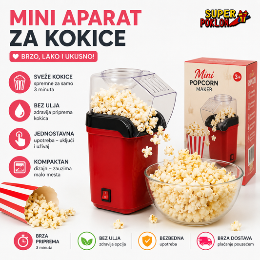 Mini Aparat za Kokice – Brze i Ukusne Kokice kod Kuće 🍿✨