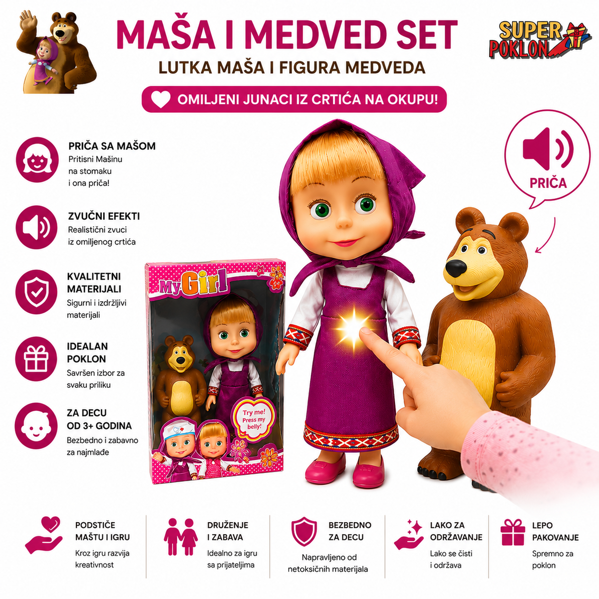 Lutka Maša sa Medom – Muzička Igračka
