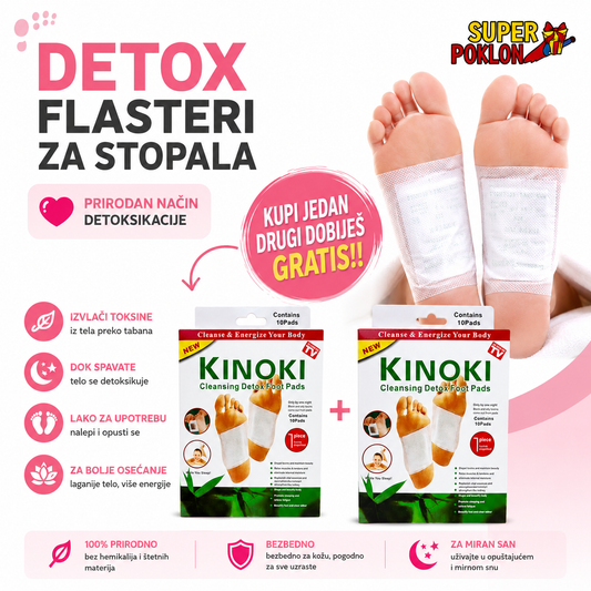 Kinoki Detox Flasteri – Noćna Detoks Nega 🌿🦶