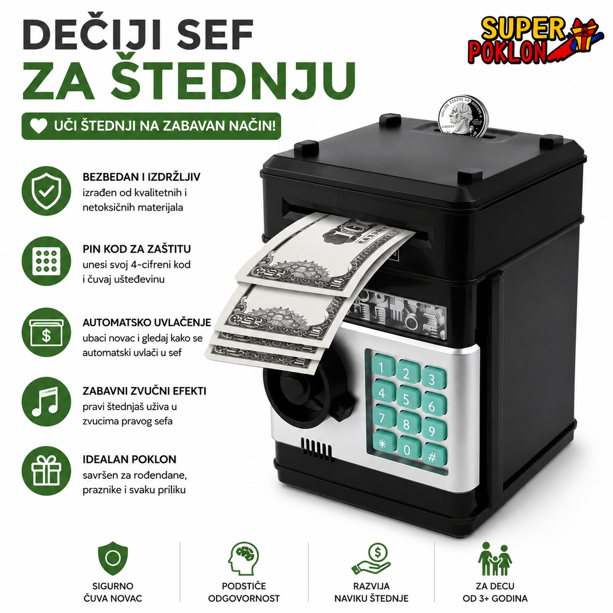 Dečiji Sef za Štednju – Pametna Štednja💸