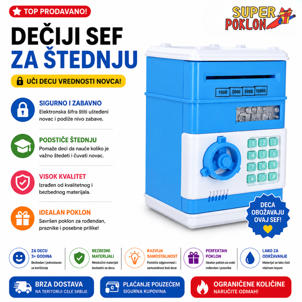 Dečiji Sef za Štednju – Pametna Štednja💸