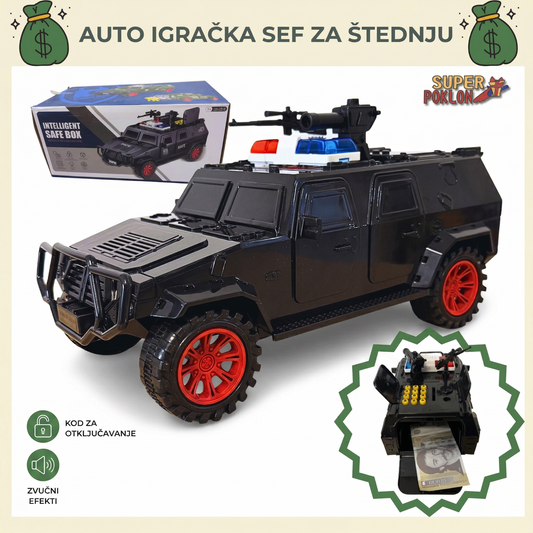 Policijski Džip Igračka i Sef  –  2u1 Igra i Štednja🚓💰
