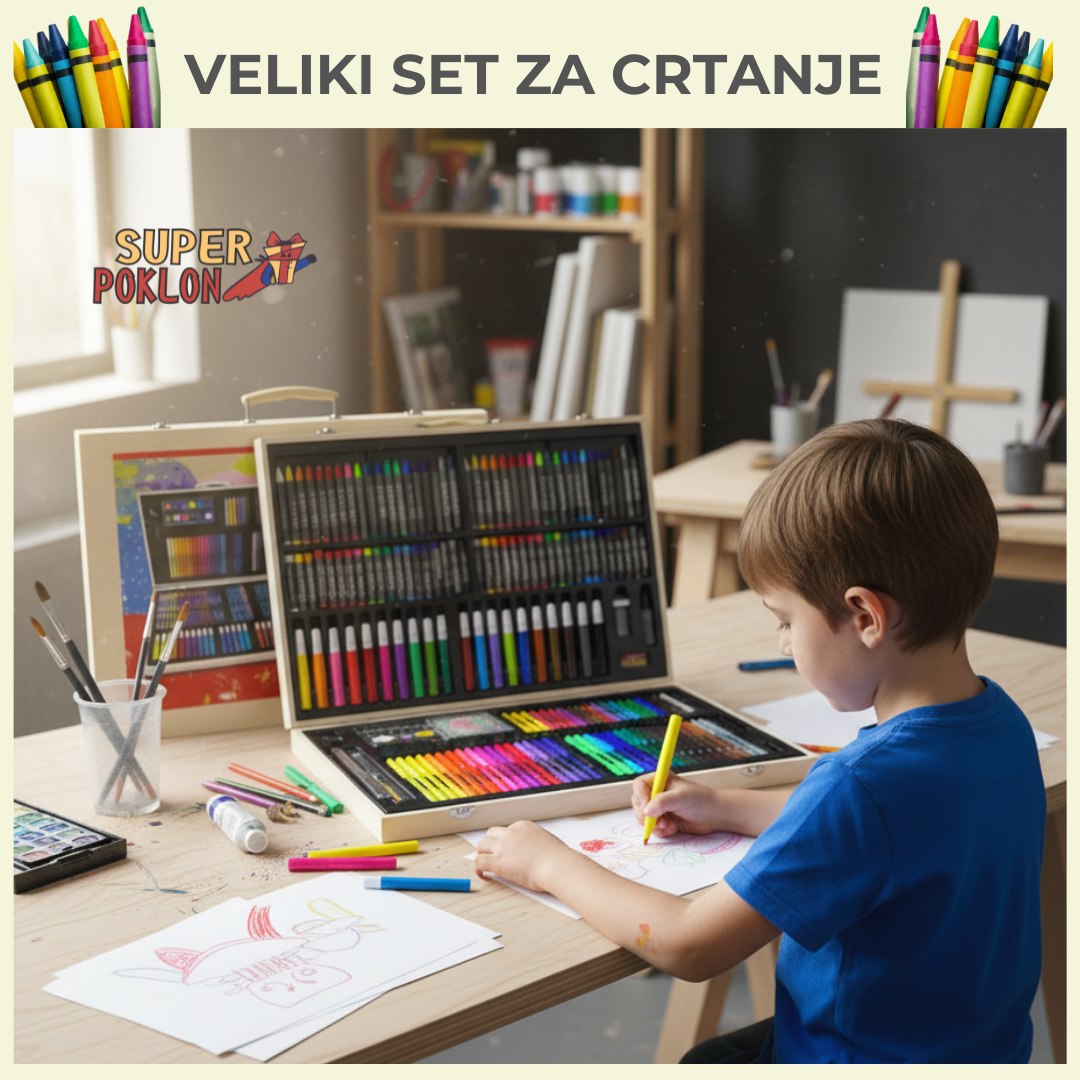 Drveni set 220 delova-Kvalitetne Bojice 🎨🌈