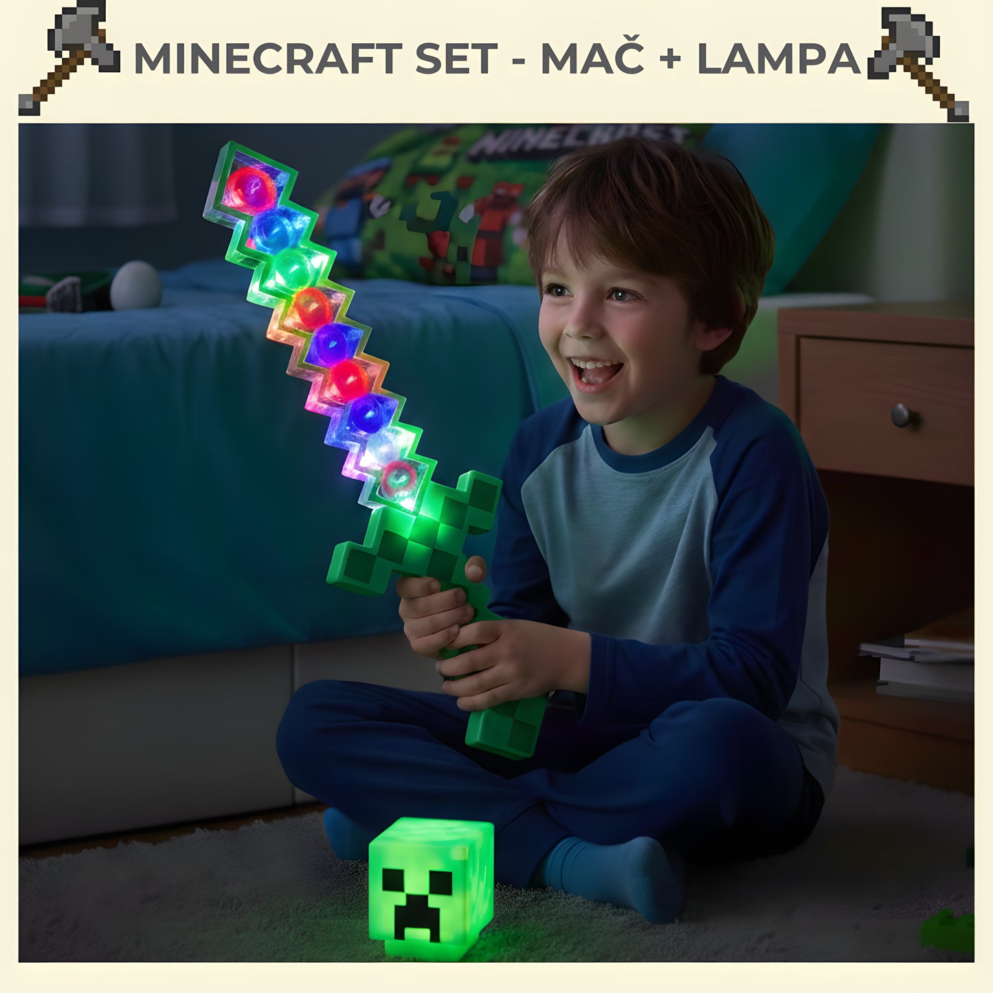 Minecraft Lampa i Mač–Magični Set!💡⚔️