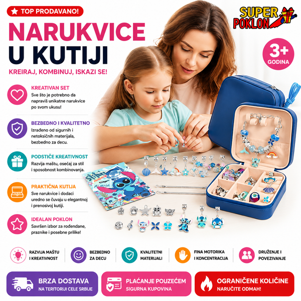 Stitch Set za Pravljenje Narukvica💙✨