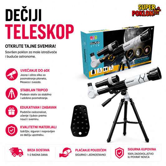 Dečiji Teleskop – Otkrijte Tajne Svemira! 🔭🌙