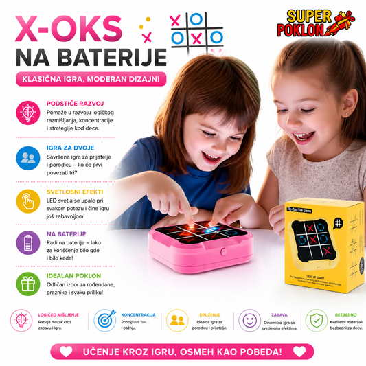 Elektronski Iks Oks – 3 Igre u 1: Iks Oks, Memorija, Udari Krticu!
