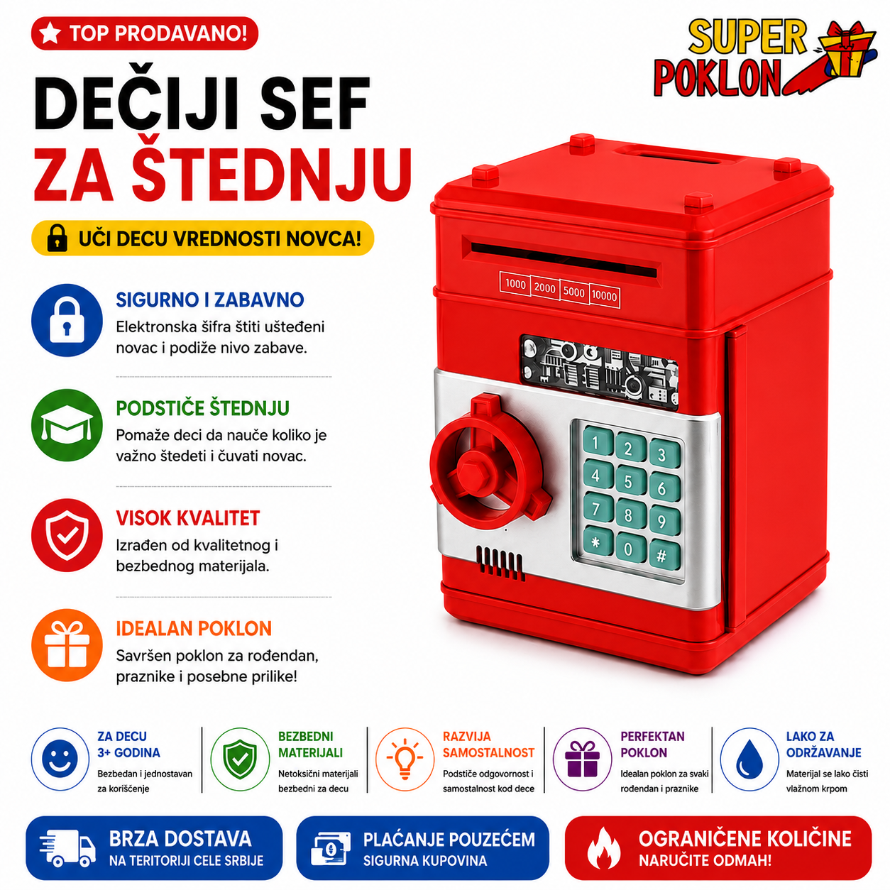 Dečiji Sef za Štednju – Pametna Štednja💸