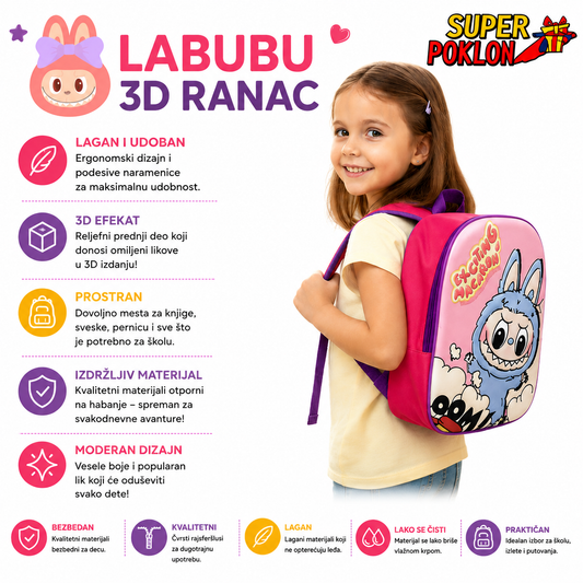 3D Labubu-Ranac za Vrtić💫🎀
