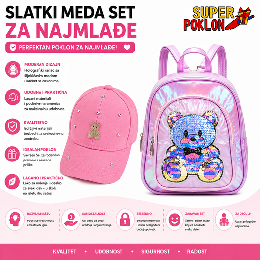 Meda Set 2u1 – Torba sa Šljokicama + Kačket