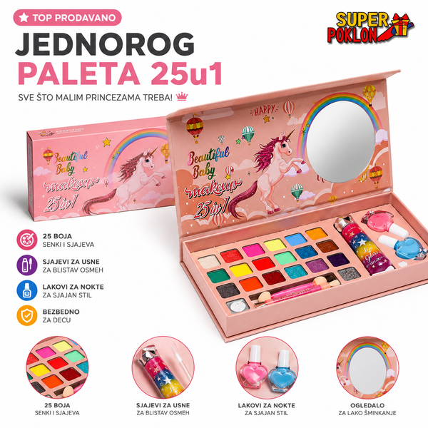 Jednorog Paleta Dečije Šminke – Kozmetika za Devojčice