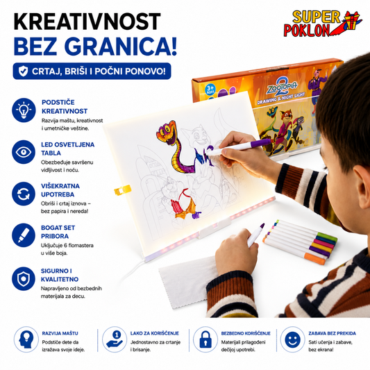 Zootopia LED Tabla za Crtanje 3u1